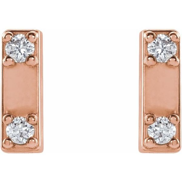 Two-Stone Bar Earrings - Image 2