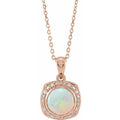 Cabochon Halo-Style Necklace