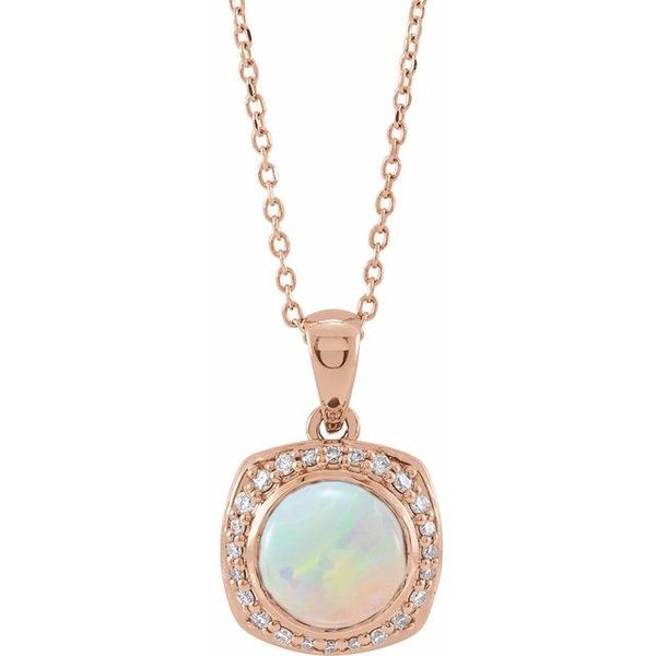 Cabochon Halo-Style Necklace