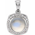 Cabochon Halo-Style Pendant