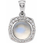 Cabochon Halo-Style Pendant