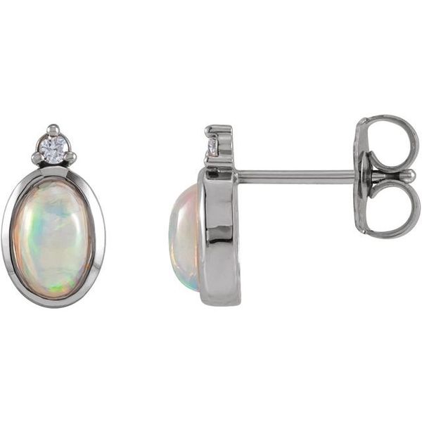 Cabochon Bezel-Set Earrings