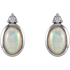 Cabochon Bezel-Set Earrings - Image 2