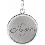 Live, Love, or Hope Disc Pendant