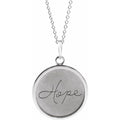 Live, Love, or Hope Disc Necklace