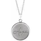 Live, Love, or Hope Disc Necklace
