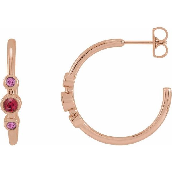 Bezel-Set Hoop Earrings