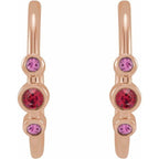 Bezel-Set Hoop Earrings - Image 2