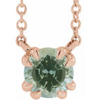 Double Claw-Prong Solitaire Necklace