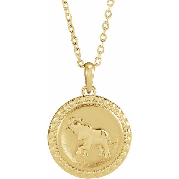 Beaded Elephant Disc Necklace