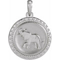 Beaded Elephant Disc Pendant