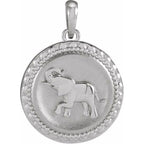 Beaded Elephant Disc Pendant