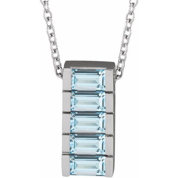 Channel-Set Bar Necklace or Slide Pendant