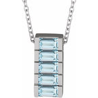 Channel-Set Bar Necklace or Slide Pendant