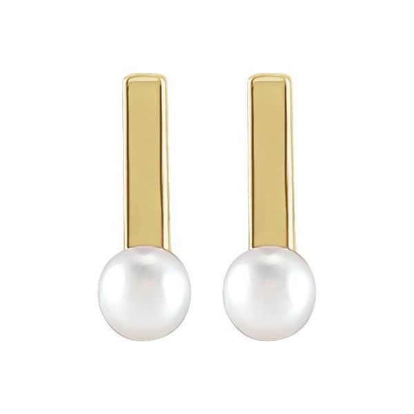 Pearl Bar Earrings - Image 2