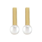 Pearl Bar Earrings - Image 2
