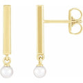 Bar Pearl Earrings