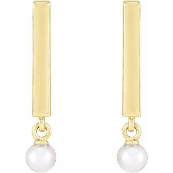 Bar Pearl Earrings - Image 2