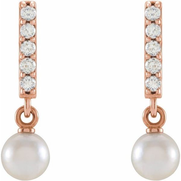 Pearl Bar Earrings - Image 2