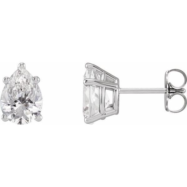 Pear 5-Prong Stud Earrings