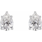 Pear 5-Prong Stud Earrings - Image 2