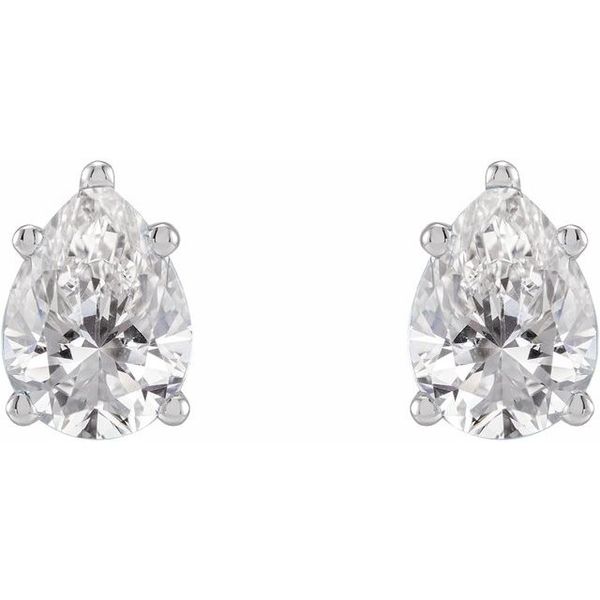 Pear 5-Prong Stud Earrings - Image 2