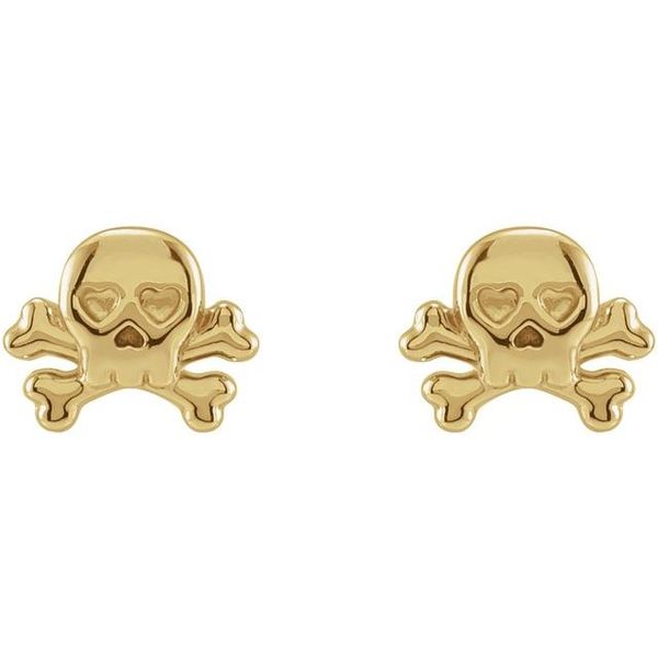 Petite Skull & Crossbones Earrings - Image 2