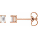 Straight Baguette 4-Prong Stud Earrings