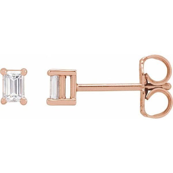 Straight Baguette 4-Prong Stud Earrings