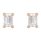 Straight Baguette 4-Prong Stud Earrings - Image 2