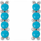 Cabochon Bar Earrings - Image 2