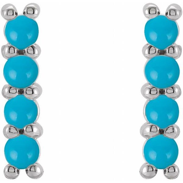 Cabochon Bar Earrings - Image 2