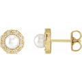 Halo-Style Pearl Earrings