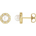 Halo-Style Pearl Earrings