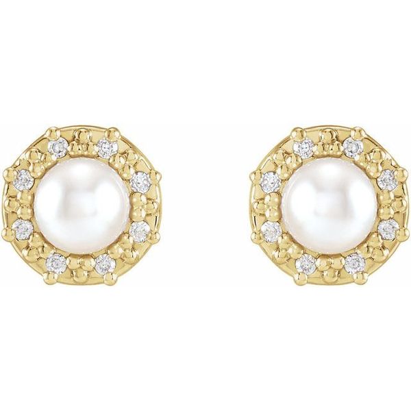 Halo-Style Pearl Earrings - Image 2