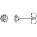 Round 4-Prong Claw Rope Stud Earrings