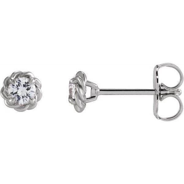 Round 4-Prong Claw Rope Stud Earrings