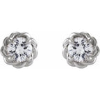 Round 4-Prong Claw Rope Stud Earrings - Image 2