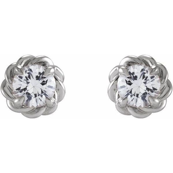 Round 4-Prong Claw Rope Stud Earrings - Image 2