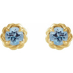 Round 4-Prong Claw Rope Stud Earrings - Image 2