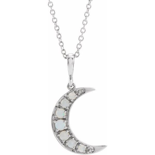 Cabochon Crescent Moon Necklace