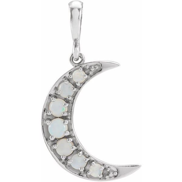 Cabochon Crescent Moon Pendant