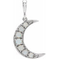 Cabochon Crescent Moon Pendant
