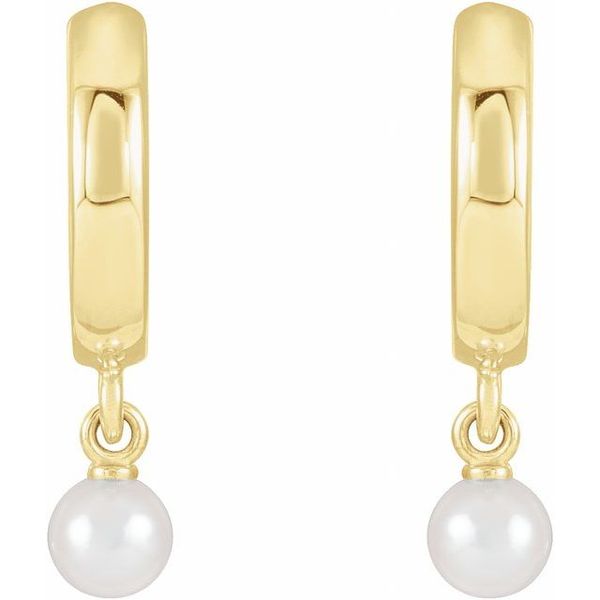 Pearl Hoop Earrings - Image 2