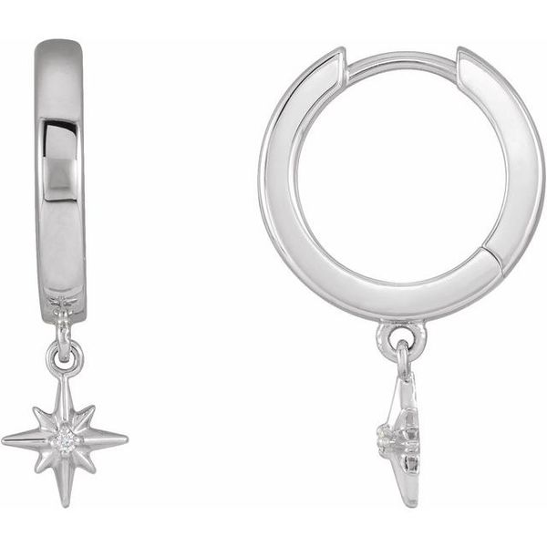 Accented Star Hoop Earrings