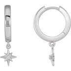 Accented Star Hoop Earrings