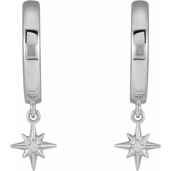 Accented Star Hoop Earrings - Image 2