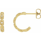 Accented Chain Link Huggies