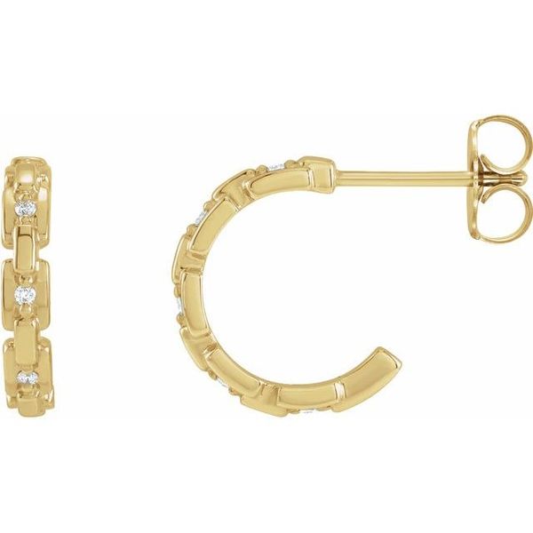Accented Chain Link Huggies