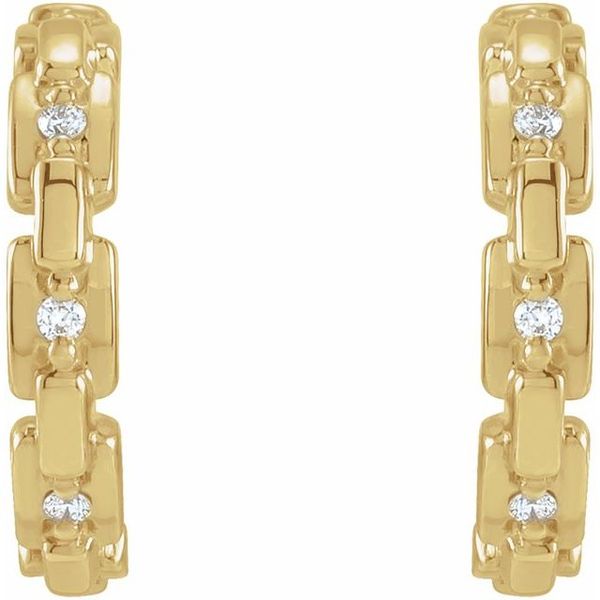Accented Chain Link Huggies - Image 2